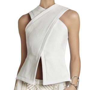 BCBG Max Azria Cutout Top Munson Vest Off-White